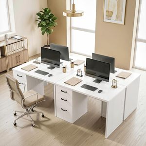 Escritorio de computadora moderno SENYU blanco con 3 cajones para estación de trabajo en casa/oficina - Product Image 4