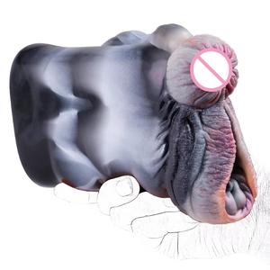 Masturbador masculino estilo cebra de fantasía, masturbador de bolsillo de silicona artificial para adultos. - Product Image 3