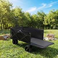 Chariot pliable pour enfants à 4 places, chariot à pousser et à tirer pour bébé en acier léger, pliable, pour les voyages en plein air