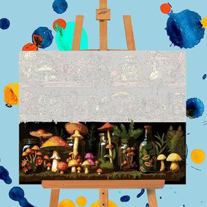 Kit de peinture <span class=keywords><strong>sur</strong></span> <span class=keywords><strong>toile</strong></span> acrylique DIY SONGWOO Mushroom Acrylic pour adultes, cadeau, décoration murale pour la maison, <span class=keywords><strong>40x50</strong></span> cm, peinture par numéros - Product Image 4