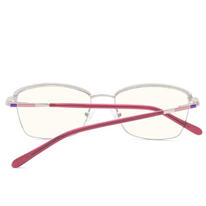Lunettes anti-lumière bleue, monture entièrement métallique, carrées roses, unisexes, lunettes de lecture 5116 - Product Image 3