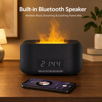 Humidificateur ultrasonique à grande capacité avec lumière de flamme colorée, haut-parleur Bluetooth, réveil, minuteur, cadeau de Noël