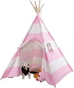 Teepee Tent for Kids Natural Canvas Toddler Play Tent Indoor Washable Teepee Tent for Girls and Boys Outdoor