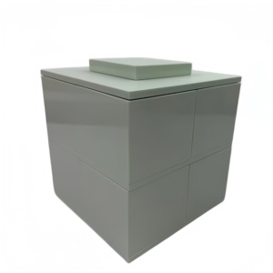 Boîte de rangement à bijoux de luxe à 2 niveaux, design carré, couvercle rotatif, accès facile - Product Image 2