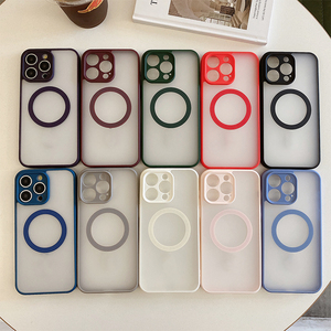 Funda de teléfono transparente magnética mate para <span class=keywords><strong>iPhone</strong></span> 15 16 Pro Max 14 13 12 <span class=keywords><strong>11</strong></span> Pro, funda protectora delgada para teléfono con cobertura completa - Product Image 1