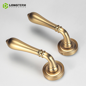 Modern European Classic Lever Handle Set Zinc Alloy Wooden Doors Pull Matte Black Brass Interior Door <span class=keywords><strong>Lock</strong></span> Handle para House - Product Image 2