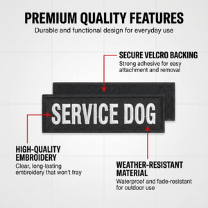 刺繍入りサービスドッグ用ハーネス装飾パッチ（フックアンドループ式）「撫でたり、気を散らしたりしないでください」 - Product Image 2