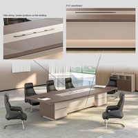 Table de réunion de direction en forme de bateau, 10 pieds x 12 pieds, design élégant et minimaliste, moderne, pour bureau, avec 8 à 10 chaises, bureau extra long