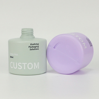 Flacon de shampooing en plastique PE rond de 300 ml, toucher doux et luxueux, logo personnalisé, pompe biodégradable pour crème pour le visage, lotion, emballage cosmétique