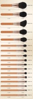 Ensemble de 17 pinceaux de maquillage professionnels en fibres synthétiques, logo personnalisé, manches en bois, pinceaux pour les yeux, le fond de teint et les lèvres