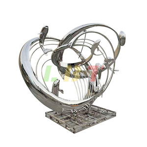 Libit Stainless Steel Abstract Circular Sculpture Outdoor Garden Artistic Handmade Mirror Metal Craft Landscape Ornament - Product Image 5