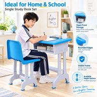 Ensemble de bureau et chaise en PP pour étudiants avec panier en maille, mobilier scolaire pour l'école primaire et le collège