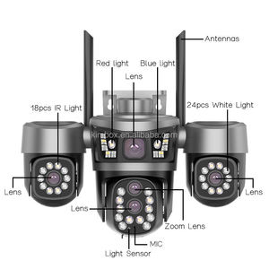 Caméra de <span class=keywords><strong>surveillance</strong></span> solaire V380 5 objectifs 4 vidéos 3 PTZ avec zoom 10X, <span class=keywords><strong>sans</strong></span> <span class=keywords><strong>fil</strong></span>, 4G WiFi, pour extérieur - Product Image 3