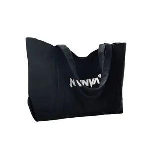 Bolsa tote de lona personalizada de alta qualidade para lazer, bolsa de compras de ombro grande, bolsa fashion feminina