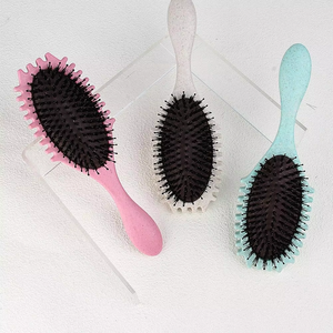 Wholesale Wheat Straw <b>Massage</b> Hair Brush Hair Styling Air Cushion Curly Hair Define Nylon Bristle Detangle Hairbrush for Home - Product Image 6
