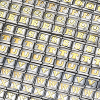 Bracelet à breloques italien en acier inoxydable plaqué or translucide, fait main, étanche, avec initiale en moissanite, vente en gros, très populaire