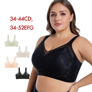 Sujetador sin aros para mujer, tallas grandes 34-44CD 34-52EFG, copa completa, ultrafino y transpirable, efecto minimizador para busto <span class=keywords><strong>grande</strong></span> - Product Image 4