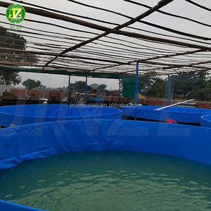Toldo impermeable de <span class=keywords><strong>lonas</strong></span> de PVC azul de alta calidad <span class=keywords><strong>para</strong></span> cubierta exterior, tela de malla recubierta <span class=keywords><strong>para</strong></span> piscina de niño de piscicultura - Product Image 3