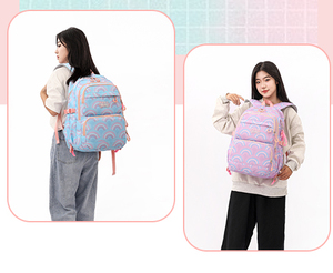 Factory Wholesale Cute Printed Nylon Girls SchoolDaypack 3pcs Set <b>Waterproof</b> Children's Student <b>Backpack</b> for <b>School</b> and Travel - Product Image 6