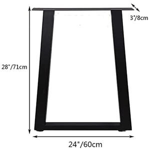 Pieds de table industriels robustes en fer, 2 pièces, pieds de table à manger et de table basse en métal, 28"H x <span class=keywords><strong>18</strong></span>"W - Product Image 2