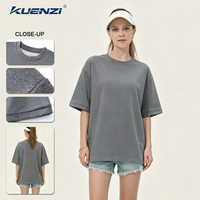 Camiseta Kuenzi al por mayor para imprimir, de manga corta, estilo holgado, transpirable, de 280 g/m², 82 % algodón, 18 % poliéster, para mujer