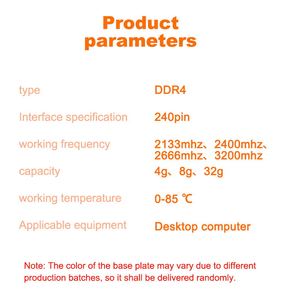 High Performance Ram Memory DDR4 4GB 8GB 16GB 2400 2666 3200MHz Memoria Ram DDR 4 for <strong>Desktop</strong> Memory Module - Product Image 3