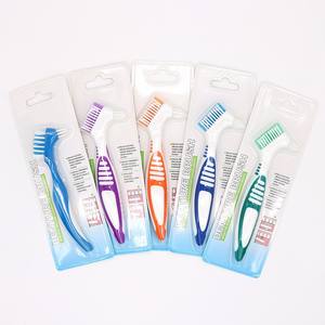 Vente chaude Portable <span class=keywords><strong>Dentaire</strong></span> Faux Dents Brosse De Nettoyage Double Face Poils Brosse pour Dentier Soins Orthodontique Brosse À Dents - Product Image 4