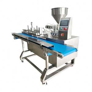 Ligne de production entièrement automatique pour le remplissage de crème ou de confiture sur gâteaux roulés, pains, croissants et choux à la crème, et machine de remplissage de choux à la crème - Product Image 4