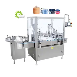 ZXSMART Full Auto Glass Plastic Bottles Automatic Pearl Cosmetic Cream Liquid Filling And Capping Machine