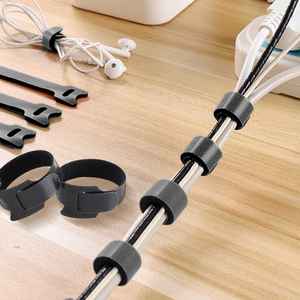 Al por mayor, correas de nailon autoadhesivas de doble cara con logotipo personalizado y cierre de gancho y bucle para gestión de cables de datos - Product Image 5