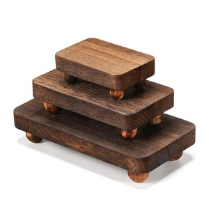 Bretelle in legno Vintage per la visualizzazione di legno piedistallo rustico in legno Stand vassoio montante per la casa decorazione <span class=keywords><strong>cucina</strong></span> - Product Image 1