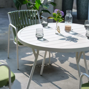 Meubles <span class=keywords><strong>de</strong></span> <span class=keywords><strong>jardin</strong></span> contemporains en aluminium tressé au design moderne, table à manger, chaise d'extérieur, <span class=keywords><strong>salon</strong></span> d'hôtel - Product Image 5