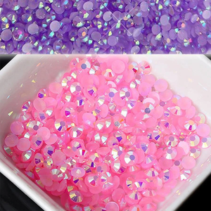 Pierre de cristal à dos plat en vrac en gros, 2 mm, 3 mm, 4 mm, 5 mm, 6 mm, strass non thermocollant, résine rose gelée AB, strass pour bricolage - Product Image 3