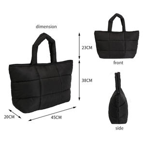 Grand sac fourre-tout en nylon pour femmes personnalisé avec logo sac fourre-tout matelassé en nylon pour hiver