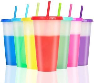 Vaso Frío de PP de 16oz (480ml) Mini con Tapa y Pajita, con Función de Cambio de Color para Agua Hirviendo - Product Image 5