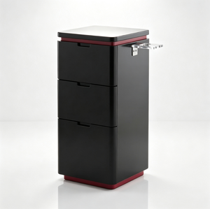 Modern Barber Salon Wooden 4-Wheel Multi-functional Tool Cabinet Single/Double-sided for Hairdressing Cart Head Spa Trolley - Product Image 1