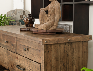 Ensemble de meubles de chambre à coucher en pin antique avec rangement pour la reine comprend des lits, des commodes, une commode de chevet pour la maison, un matériau en bois - Product Image 4