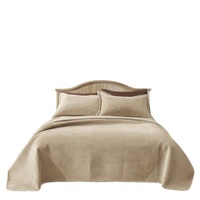 Nouvel ensemble de couvre-lit en velours gaufré prêt à l'exportation, 3 pièces ; Design vintage uni, 300 fils, lavable en machine.