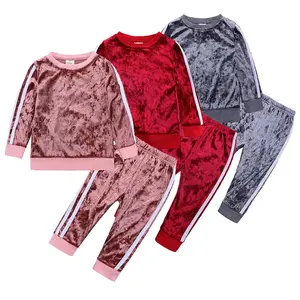 1 2 3 4 5 Year Old Infant Clothing Beby Winter Clothes for Toddler Girls Sweat Baby Jogging Suits Track Fabric Velvet Tracksuits