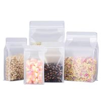 Sachet Doypack à fond plat avec soufflet, transparent mat ou transparent, à fermeture zip, pour emballage alimentaire (riz, blé, poudre) - Vente chaude