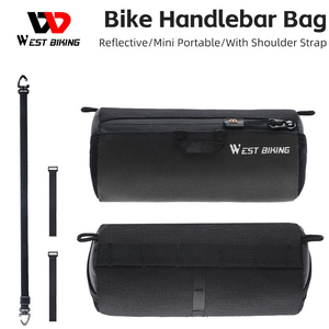 Sac de guidon de vélo WEST BIKING 1L rond avec sangle en caoutchouc pour VTT, sacoche de tube de vélo pour voyage en VTT - Product Image 3