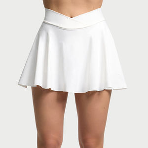 กระโปรงกีฬาผู้หญิงแบบ 2 in 1 สำหรับเล่นพิคเคิลบอลและเทนนิส ทรงเอววี ช่วยให้ความอบอุ่น - Product Image 2