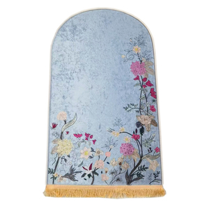 Tapis de prière musulman en gros d'usine, tapis de prière islamique 100% polyester, tapis de prière en velours brillant - Product Image 6