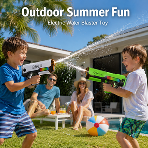 Pistola de Agua Eléctrica Autocebante de Alta Potencia con LED <span class=keywords><strong>Recargable</strong></span>, Juguete de Verano para Exteriores, Piscina, Playa y Jardín - Product Image 5