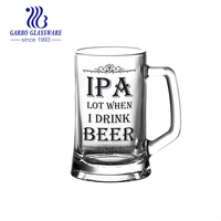 Chope à bière en verre sodocalcique classique réutilisable de 400 ml, gobelet à boisson, vente chaude, personnalisation acceptée