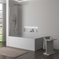 Baignoire rectangulaire intérieure avec baignoire Salles de douche Charnière Cabine fermée pliante pour hôtels Style ouvert pivotant