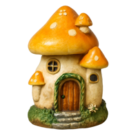 Personnalisable Résine Mini Champignon Maison Halloween Jardin Ornements Décorations Ensemble Dessin Animé Style À La Main Peint À La Main Statuette