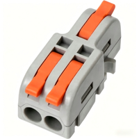 Bloc de bornes électriques à connexion rapide de type levier à fil poussoir en laiton/cuivre 600V, étamé, pour usage industriel et réparation de câblage domestique/DIY