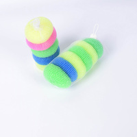 Éponge en nylon en forme de boule pour le nettoyage de la cuisine, tampon à récurer et à frotter