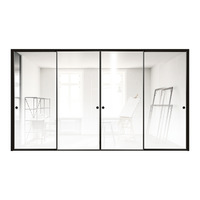 Puerta Corredera de Vidrio Tridimensional Automática Inteligente, Minimalista, con Sensor de Levitación Magnética para Sala de Estar